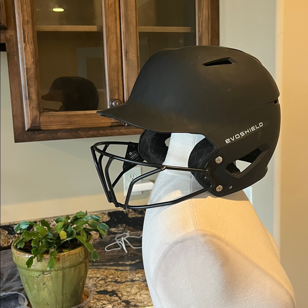 Evoshield Black Softball Helmet with Face Guard Size INT Girls Boys Youth Women